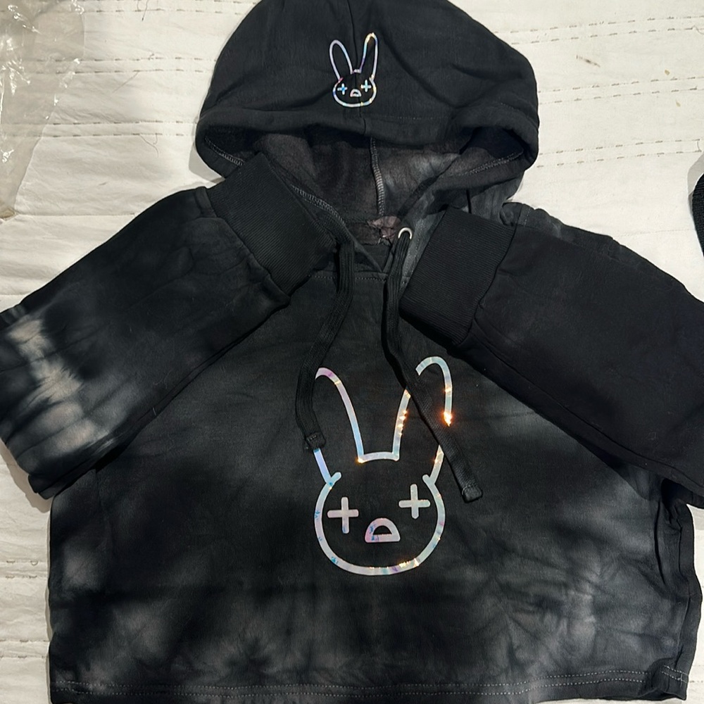 Cropped tye dye hoodie Bad Bunny